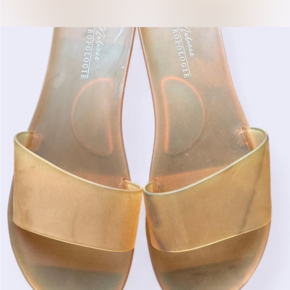 Anthropologie Matisse orange gel Sandals Sleek Slide Design size 9